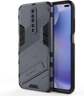 Voor Geschikt voor Xiaomi Redmi K30 Punk Armor 2 in 1 PC + TPU schokbestendig hoesje met onzichtbare houder (grijs)