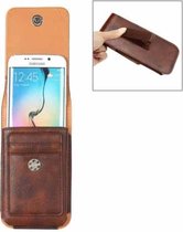 Voor Galaxy S7 / G930 & S6 / G920 & S6 Edge / G925 klassieke stijl olifant textuur verticale flip lederen tas heuptas met kaart solts & roteerbare rugspalk Afmetingen: 15,5 x 8,2 cm (koffie)