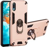 Voor Huawei Y6 Pro (2019) 2 in 1 Armor Series PC + TPU beschermhoes met ringhouder (roségoud)