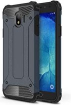 Full-body robuuste TPU + pc-combinatiehoes voor Galaxy J4 2018 (EU-versie) (marineblauw)