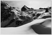 JUNIQE - Poster met kunststof lijst Mountains V -30x45 /Wit & Zwart