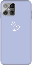 Three Dots Love-heart Pattern Frosted TPU beschermhoes voor iPhone 12 Mini (lichtpaars)