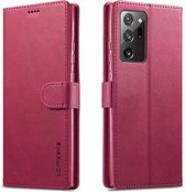 Voor Samsung Galaxy Note 20 LC.IMEEKE Horizontale lederen flip-hoes met kalfsleer, met houder en kaartsleuven en portemonnee (rood)