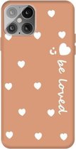 Klein smiley-hartpatroon schokbestendig TPU-hoesje voor iPhone 12 mini (oranje)