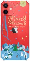 Trendy Cute Christmas Patterned Case Clear TPU Cover Phone Cases Voor iPhone 12 mini (Ice and Snow World)