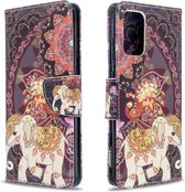 Voor Galaxy S20 Ultra Gekleurde Tekening Patroon Horizontale Flip Leren Case met Houder & Kaartsleuven & Portemonnee (Bloem Olifant)