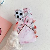 Voor iPhone 12 mini Plating Splicing Pattern Soft TPU beschermhoes (Apple Blossom)