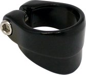 Zadelklem alu 34,9mm zwart kraag M6 RVS schroef 348420