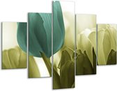 Peinture sur verre tulipe | Bleu, noir, vert | 100x70cm 5Liège | Tirage photo sur verre |  F003770