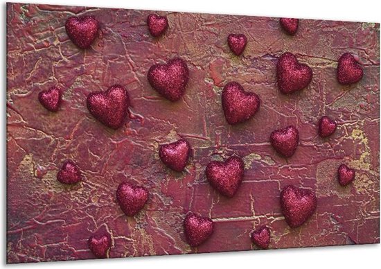 Peinture sur toile Coeurs | Violet | 120x70cm 1Hatch