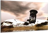 Peinture sur verre Abstrait | Noir, blanc, marron | 120x70cm 1Hatch | Tirage photo sur verre |  F003211