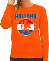 Oranje fan sweater voor dames - Holland met oranje leeuw - Nederland supporter - EK/ WK trui / outfit M