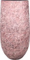 Vaas of hoge plantenpot van keramiek in een oud roze motief met diameter 19 cm en hoogte 35 cm -  Binnen gebruik