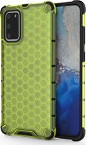 Samsung Galaxy S20 Plus Hoesje - Mobigear - Honeycomb Serie - Hard Kunststof Backcover - Groen - Hoesje Geschikt Voor Samsung Galaxy S20 Plus