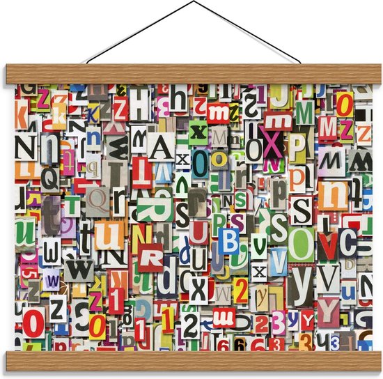 Schoolplaat – Collage van Letters - 40x30cm Foto op Textielposter (Wanddecoratie op Schoolplaat)