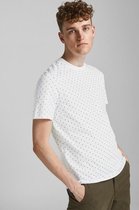 Jack & Jones T-shirt Jjminimal Aop Tee Ss Crew Neck 12182880 White/reg Fit Mannen Maat - L