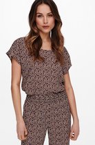 Jacqueline de Yong T-shirt Jdystaar Life S/s Top Wvn 15226764 Black/daisy&ro Dames Maat - 34