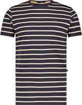 Haze & Finn T-shirt Tee Pique Stripe Mc15 0030 Navy Mannen Maat - 3XL