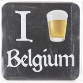 Onderzetters voor Glazen - Zwart - I Love Belgium Beer - Bier - Vaderdag - 10cm - 4 stuks