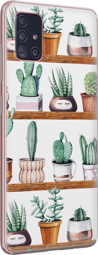 Coque Samsung A51 - Cactus | Samsung Galaxy A51 | Étui en Siliconen TPU | Couverture arrière transparente