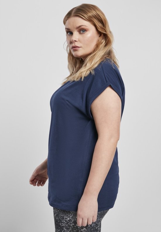 Urban Classics - Extended Shoulder Dames T-shirt - 5XL - Blauw