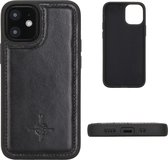 NorthLife - Mastreit Lederen backcover hoes - iPhone 12 Mini - Zwart