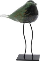 Sculptuur van vogel - groen glas