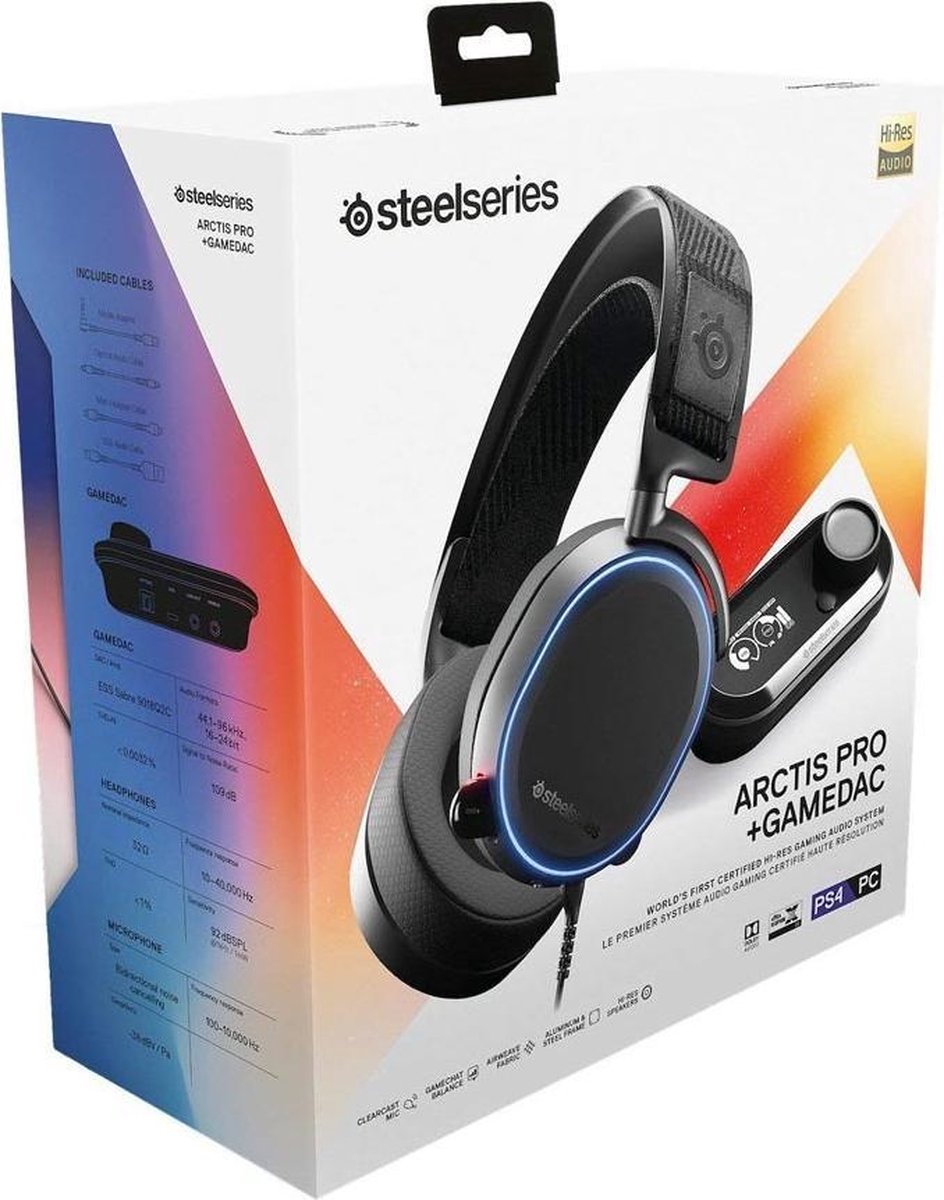 SteelSeries Arctis Pro GameDAC RGB Hi-Res Gaming Headset - PC + PlayStation  5 - Zwart | bol.com