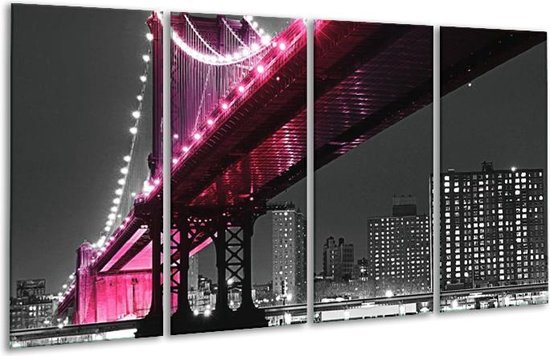 Pont de peinture sur verre | Noir, blanc, rose | 160x80cm 4 Liège | Tirage photo sur verre |  F001850