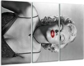 Peinture sur verre Marilyn Monroe | Noir, blanc, rouge | 120x80cm 3 Liège | Tirage photo sur verre |  F006870