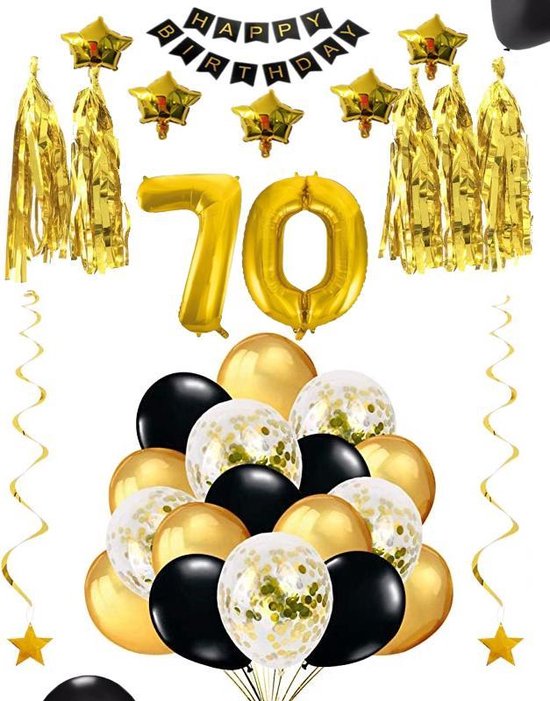 Huichelaar Behoren Uitstroom 70 jaar verjaardag feest pakket Versiering Ballonnen voor feest 70 jaar.  Ballonnen... | bol.com