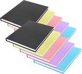 Paquet de 10 x cahiers d'école de luxe A5 à couverture rigide ligné - coloré - ensemble de remise de cahiers