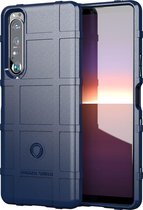 Sony Xperia 1 III Hoesje - Mobigear - Rugged Shield Serie - TPU Backcover - Blauw - Hoesje Geschikt Voor Sony Xperia 1 III