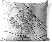 Coussin de jardin - Plan de la ville - Best - Grijs - Wit - 40x40 cm - Résistant aux intempéries