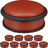 Relaxdays 10x deurstopper binnen - houtlook - deurvastzetter - rubber - H 5cm - deurhouder