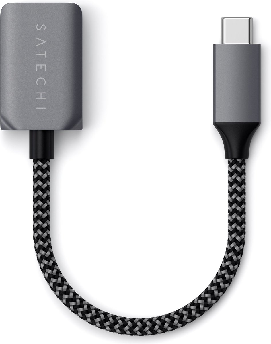 Satechi, USB-C naar USB-A 3.0 supersnelle datasynchronisatieadapter, Grijs