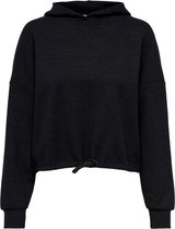 Jacqueline de Yong Trui Jdyedel L/s Hood Short Sweat Jrs 15234078 Black Dames Maat - XS