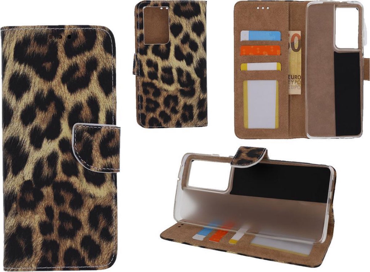 Bookcase Geschikt voor: Samsung Galaxy S20 Ultra - Luipaard - portemonee hoesje