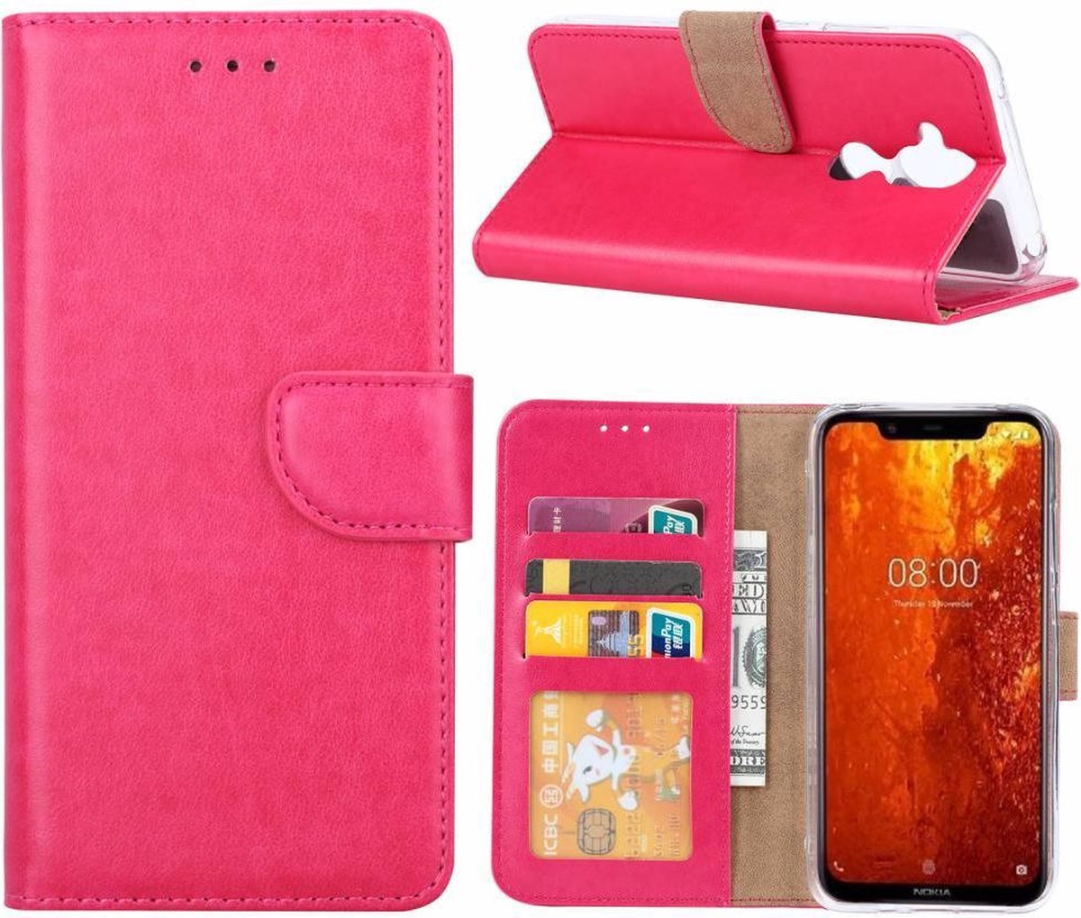 iPhone 11 Telefoon Hoesje met pasjeshouder - Rose goud - van Bixb