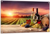 Tuinposter – Wijn en Druiven voor Wijngaard - 120x80cm Foto op Tuinposter  (wanddecoratie voor buiten en binnen)