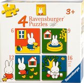 Ravensburger nijntje. vier puzzels -6+9+12+16 stukjes - kinderpuzzel - Multicolor