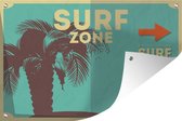 Tuindecoratie Illustratie 'surf zone' in turquoise - 60x40 cm - Tuinposter - Tuindoek - Buitenposter