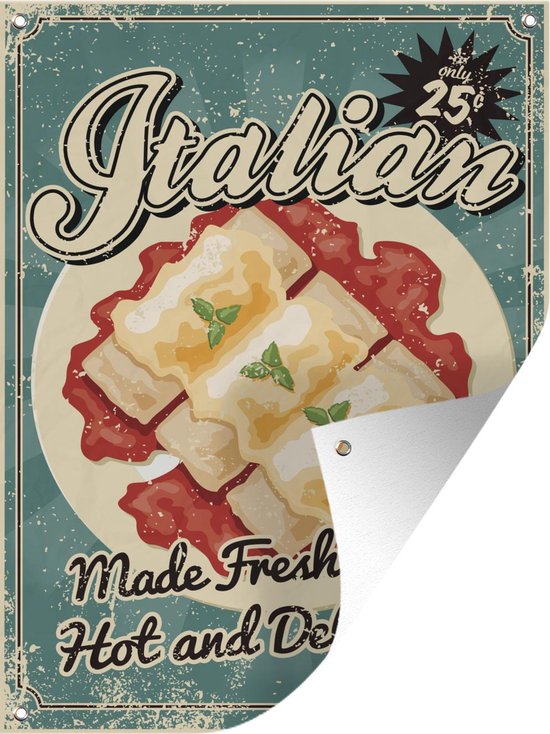 Vintage reclame poster Italiaans eten