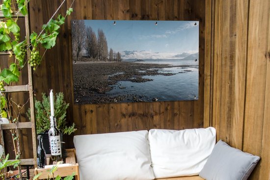 La côte du lac Wanaka en Nouvelle-Zélande affiche de jardin 120x80 cm - Toile de jardin / Toile d'extérieur / Peintures pour l'extérieur (décoration de jardin)