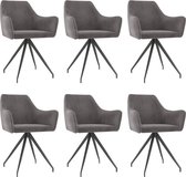 Medina Eetkamerstoelen 6 st fluweel donkergrijs