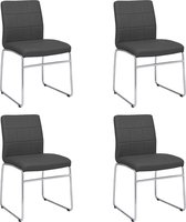 Medina Eetkamerstoelen 4 st kunstleer grijs