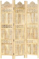 Medina Kamerscherm 3 panelen handgesneden 120x165 cm massief mangohout