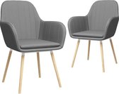 Medina Eetkamerstoelen met armleuningen 2 st stof lichtgrijs