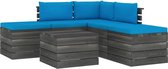 Medina 6-delige Loungeset met kussens pallet massief grenenhout