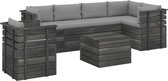 Medina 7-delige Loungeset met kussens pallet massief grenenhout